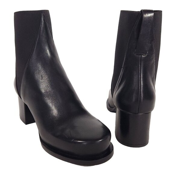 Jil Sander Leather Chelsea Boots 34 US 4 Black New - Picture 2 of 7